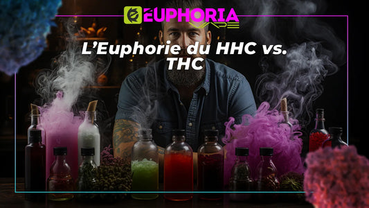 Appareils à vapoter et bouteilles contenant des cannabinoïdes sous le nom d'E-Euphoria Vape